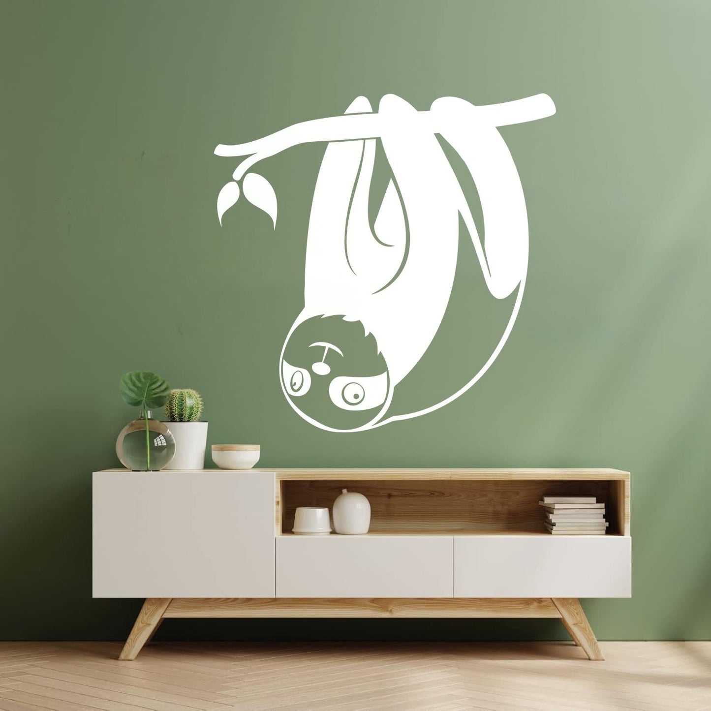 Wall Decals Sloth Funny Animal Kids Branch Equipped With Transfer Film Kit