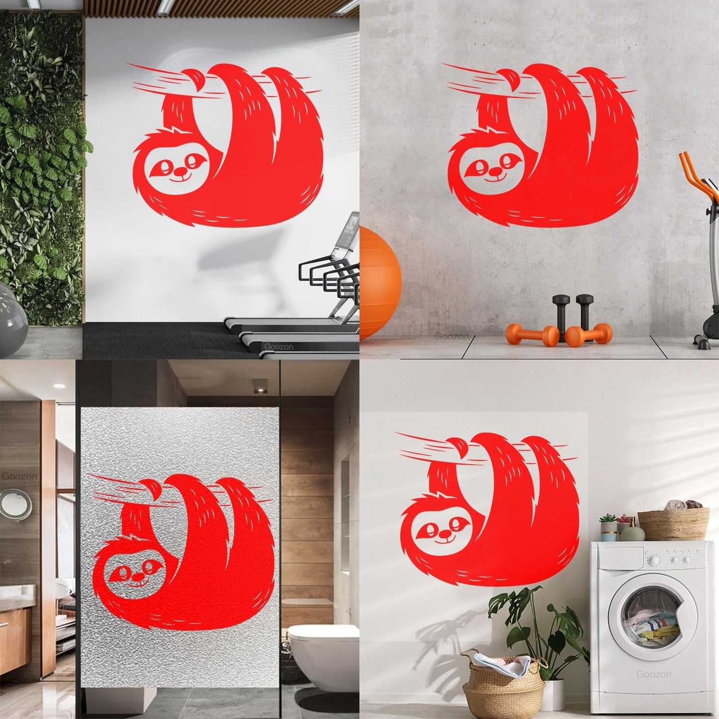 Sloth Tree Branch Animal Zoo Vinyl Wall Decals Easy Installation