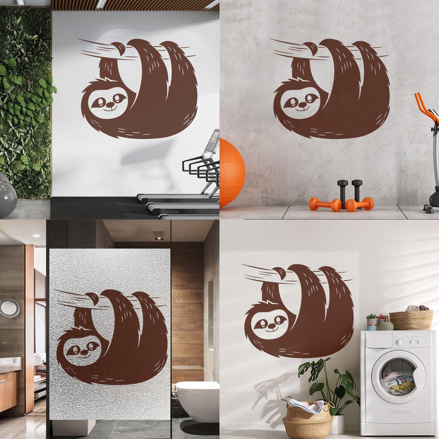 Sloth Tree Branch Animal Zoo Vinyl Wall Decals Easy Installation