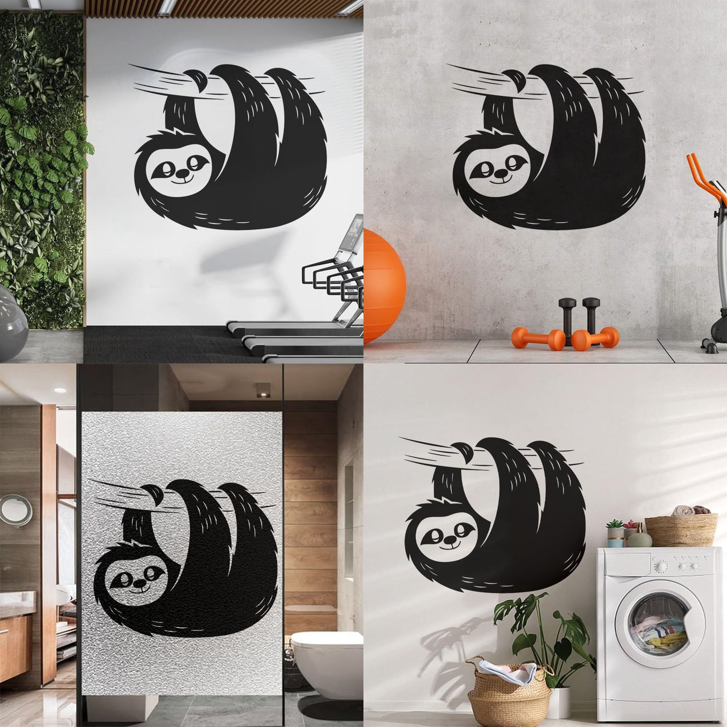 Sloth Tree Branch Animal Zoo Vinyl Wall Decals Easy Installation