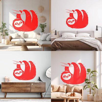 Sloth Tree Branch Animal Zoo Vinyl Wall Decals Easy Installation