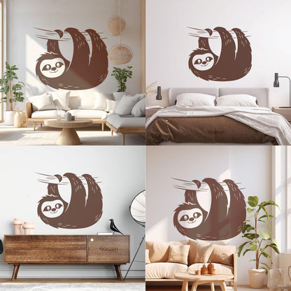 Sloth Tree Branch Animal Zoo Vinyl Wall Decals Easy Installation