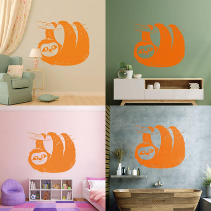 Sloth Tree Branch Animal Zoo Vinyl Wall Decals Easy Installation