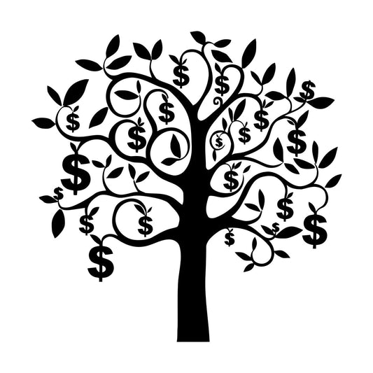 Mural And Wall Vinyl Decal Talisman Tree Branch Dollars Money Success Wealth Multiple Size Options