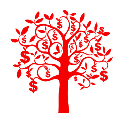 Mural And Wall Vinyl Decal Talisman Tree Branch Dollars Money Success Wealth Multiple Size Options