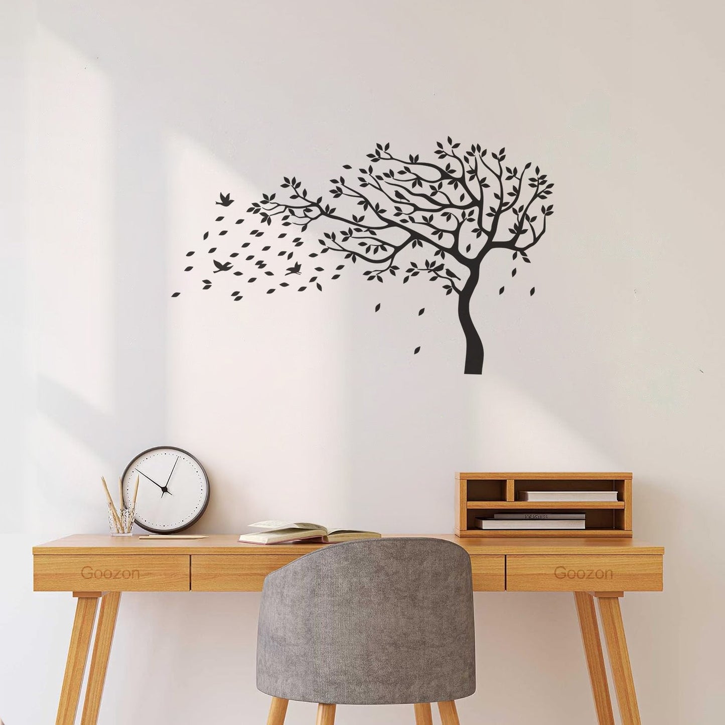 Fine Carving Stickers Tree Branch Leaves Autumn Personalized Customization