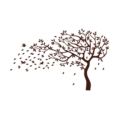 Fine Carving Stickers Tree Branch Leaves Autumn Personalized Customization