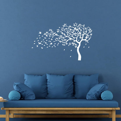 Fine Carving Stickers Tree Branch Leaves Autumn Personalized Customization