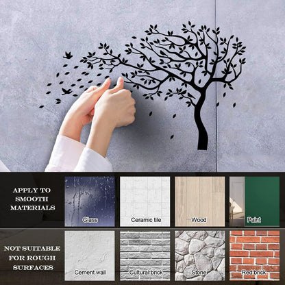 Fine Carving Stickers Tree Branch Leaves Autumn Personalized Customization