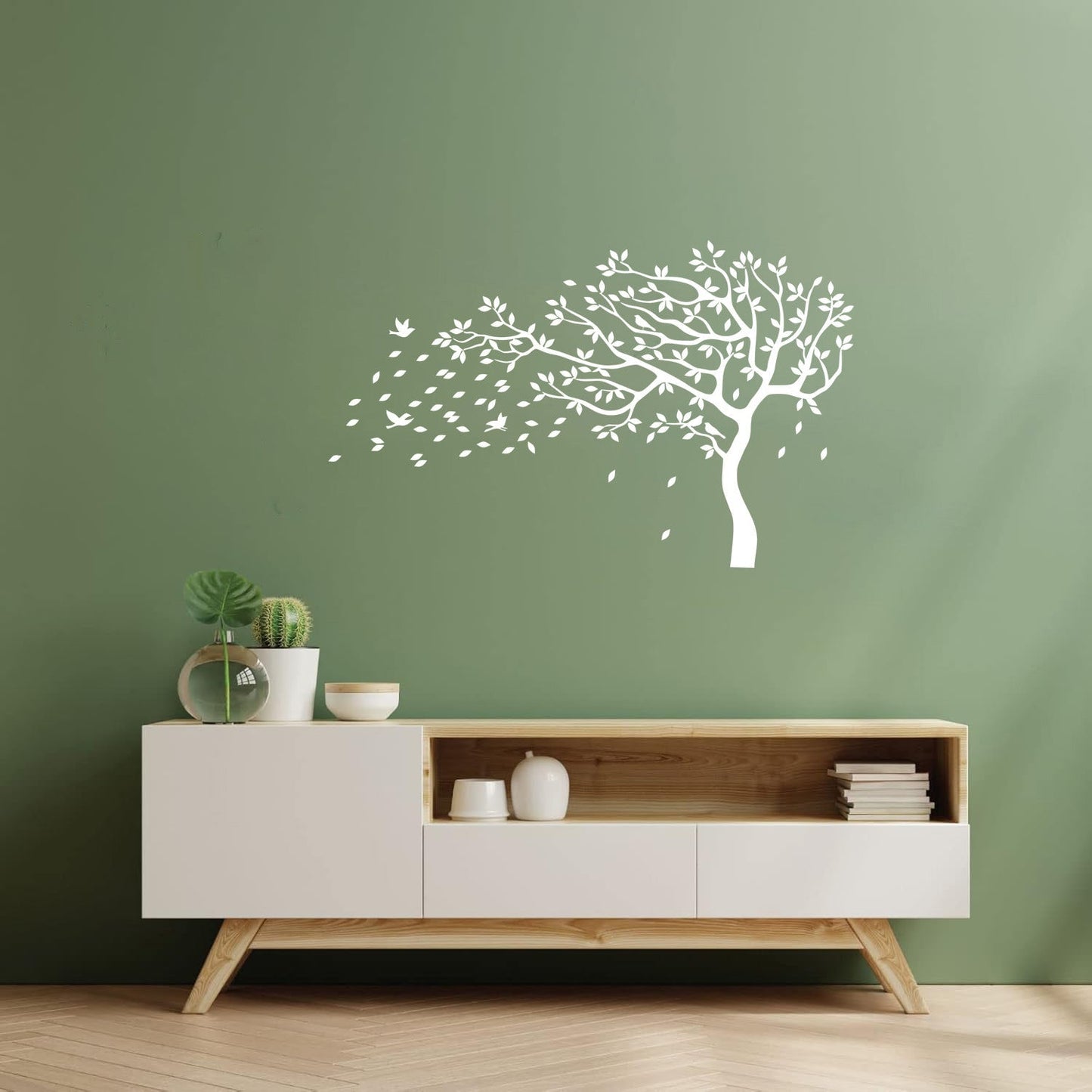 Fine Carving Stickers Tree Branch Leaves Autumn Personalized Customization