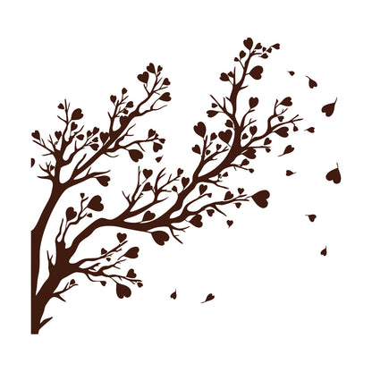 Fine Carving Decals Tree Branch Leaves Hearts Romance Art Decoration