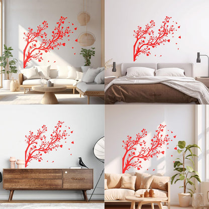 Fine Carving Decals Tree Branch Leaves Hearts Romance Art Decoration