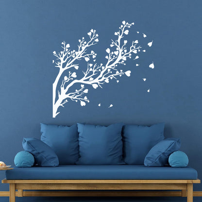 Fine Carving Decals Tree Branch Leaves Hearts Romance Art Decoration