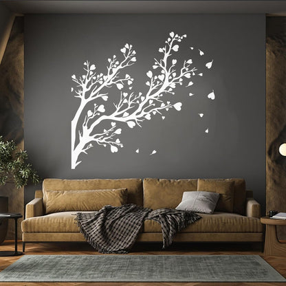 Fine Carving Decals Tree Branch Leaves Hearts Romance Art Decoration