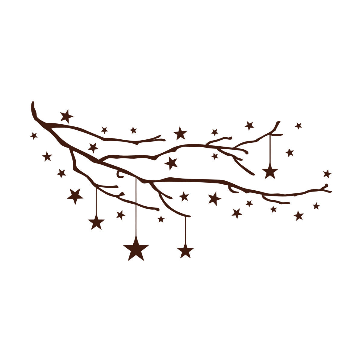 Vinyl Art Sticker Tree Branch Night Stars Child Bedroom Wall Beautification