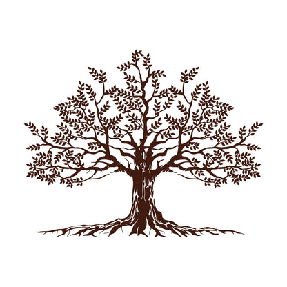 Lettering Decals Tree Leaves Branch Roots Natural Window Decals