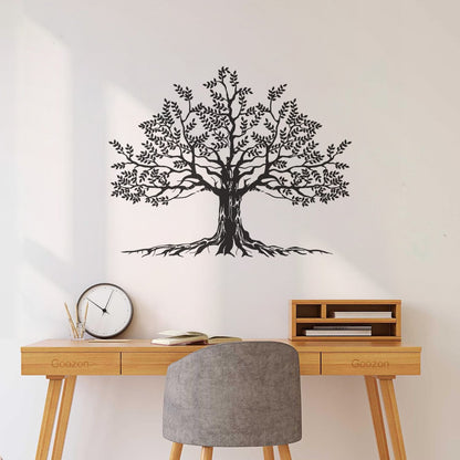 Lettering Decals Tree Leaves Branch Roots Natural Window Decals