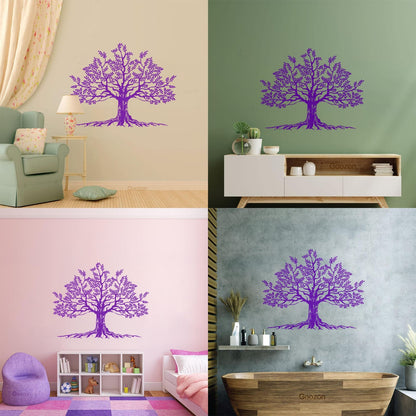 Lettering Decals Tree Leaves Branch Roots Natural Window Decals