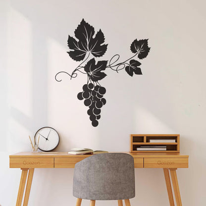 Vinyl Wall Stickers Vineyard Grape Branch Vine Berries Wine Shop Removable Without Leaving Glue
