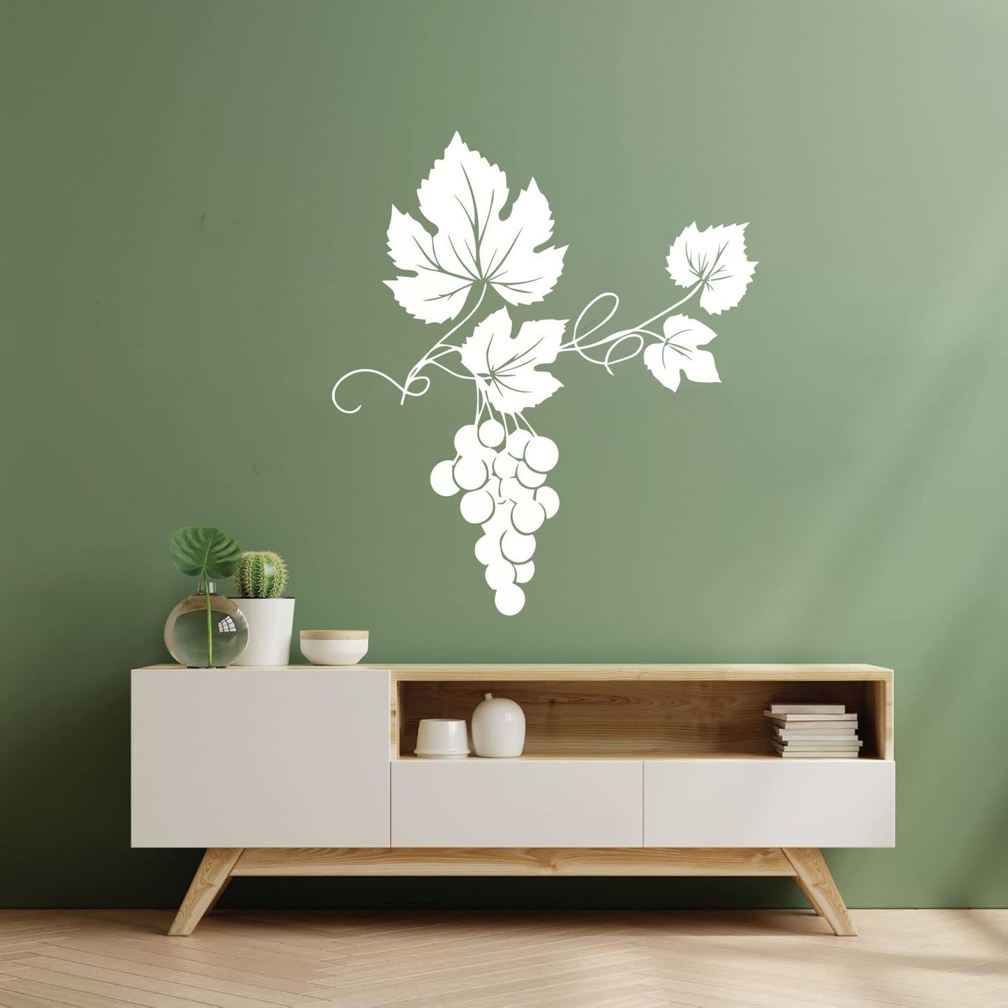 Vinyl Wall Stickers Vineyard Grape Branch Vine Berries Wine Shop Removable Without Leaving Glue