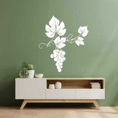 Vinyl Wall Stickers Vineyard Grape Branch Vine Berries Wine Shop Removable Without Leaving Glue
