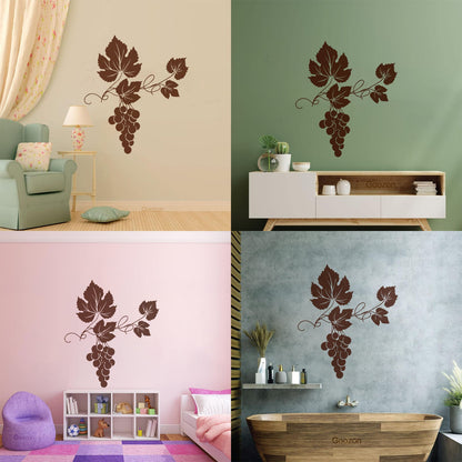 Vinyl Wall Stickers Vineyard Grape Branch Vine Berries Wine Shop Removable Without Leaving Glue