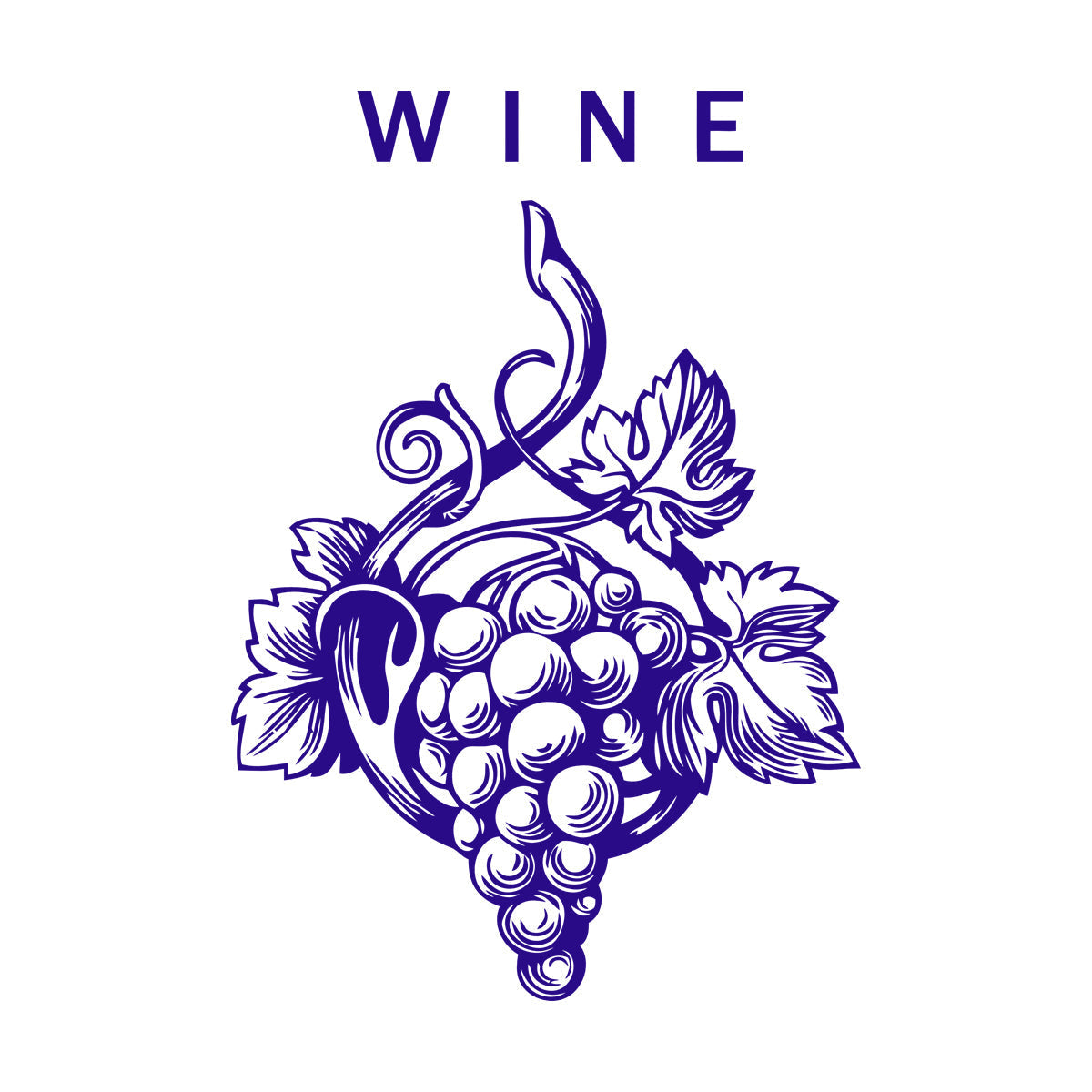 Wine Grape Branch Vine Berries Alcohol Engraving Decals Multi Color Selection