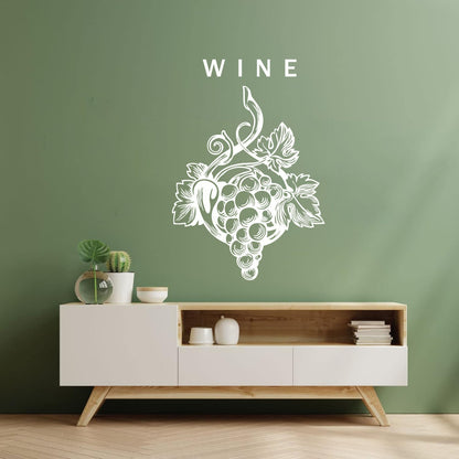 Wine Grape Branch Vine Berries Alcohol Engraving Decals Multi Color Selection