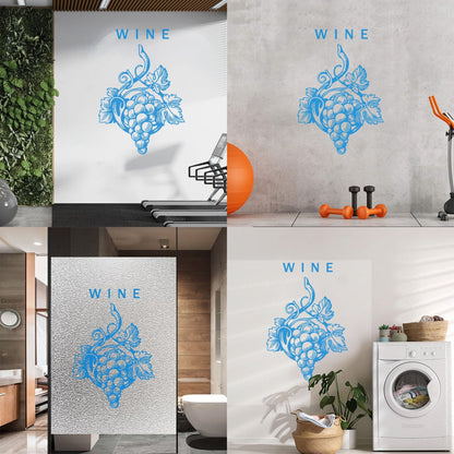 Wine Grape Branch Vine Berries Alcohol Engraving Decals Multi Color Selection