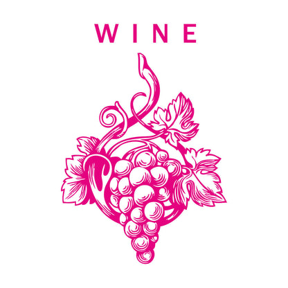 Wine Grape Branch Vine Berries Alcohol Engraving Decals Multi Color Selection