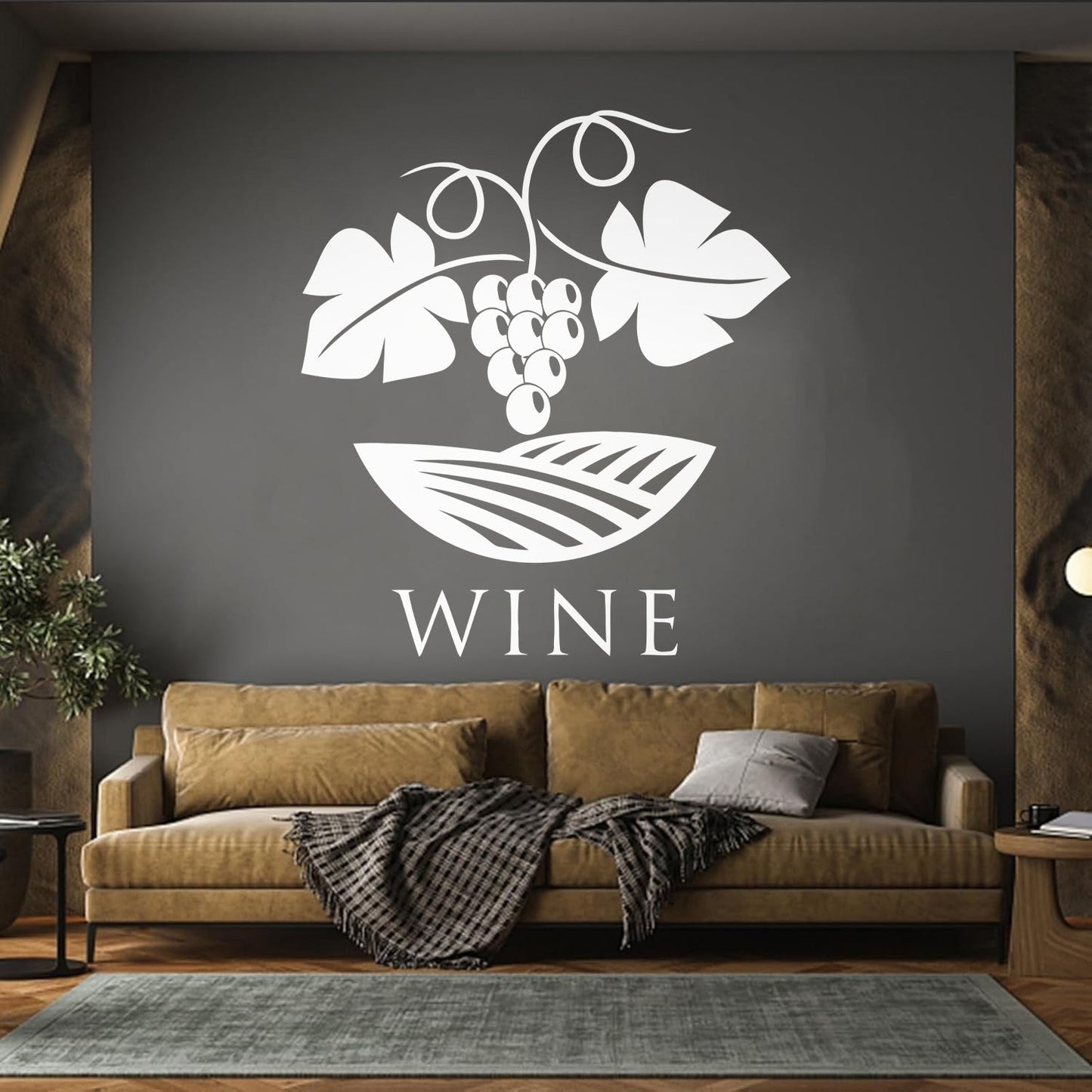 Wall Stickers Paster Paper Winery Grape Branch Vine Wine Shop Easy Installation