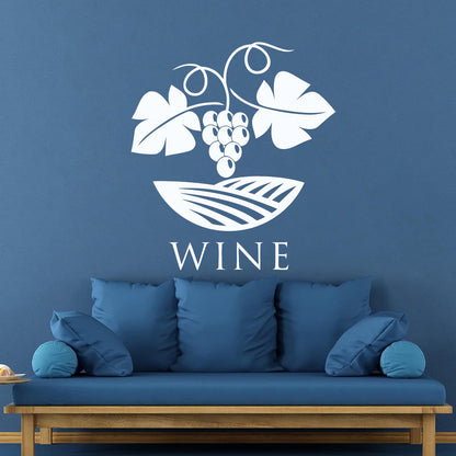 Wall Stickers Paster Paper Winery Grape Branch Vine Wine Shop Easy Installation