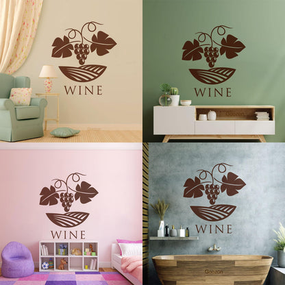 Wall Stickers Paster Paper Winery Grape Branch Vine Wine Shop Easy Installation
