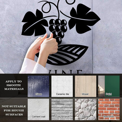 Wall Stickers Paster Paper Winery Grape Branch Vine Wine Shop Easy Installation