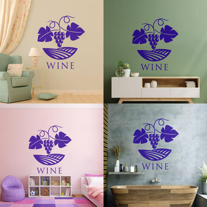 Wall Stickers Paster Paper Winery Grape Branch Vine Wine Shop Easy Installation