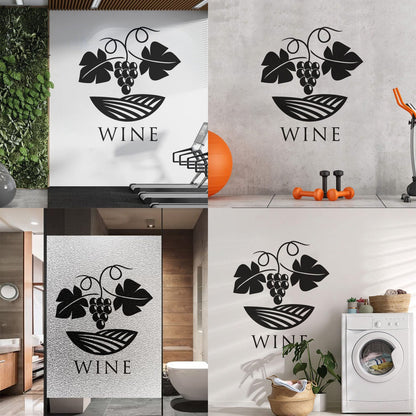 Wall Stickers Paster Paper Winery Grape Branch Vine Wine Shop Easy Installation