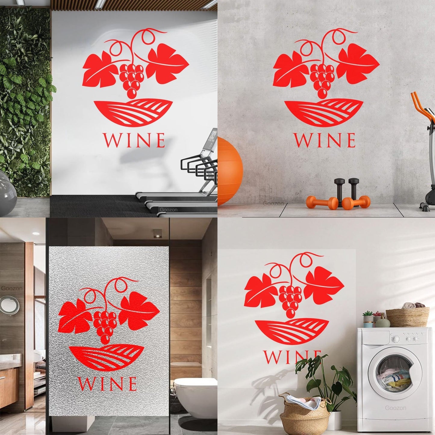 Wall Stickers Paster Paper Winery Grape Branch Vine Wine Shop Easy Installation