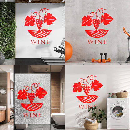 Wall Stickers Paster Paper Winery Grape Branch Vine Wine Shop Easy Installation