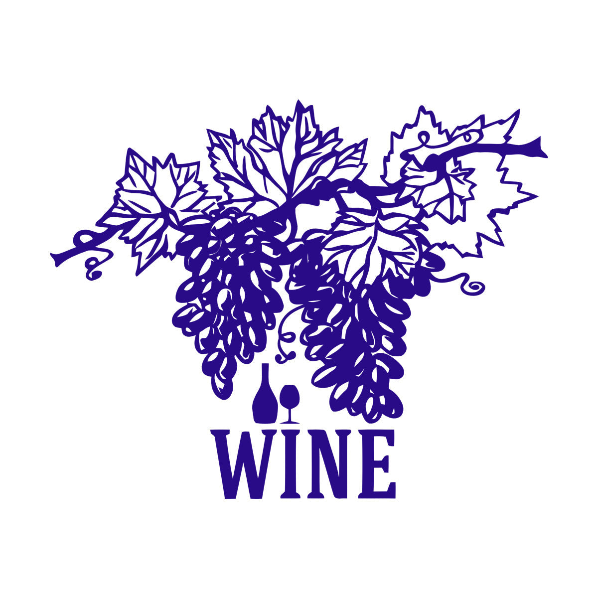 Wall Vinyl Sticker Decor Wine Shop Grape Branch Vine Restaurant Bar Art Mural Painting