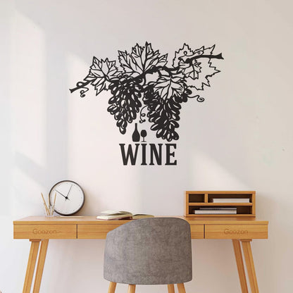 Wall Vinyl Sticker Decor Wine Shop Grape Branch Vine Restaurant Bar Art Mural Painting