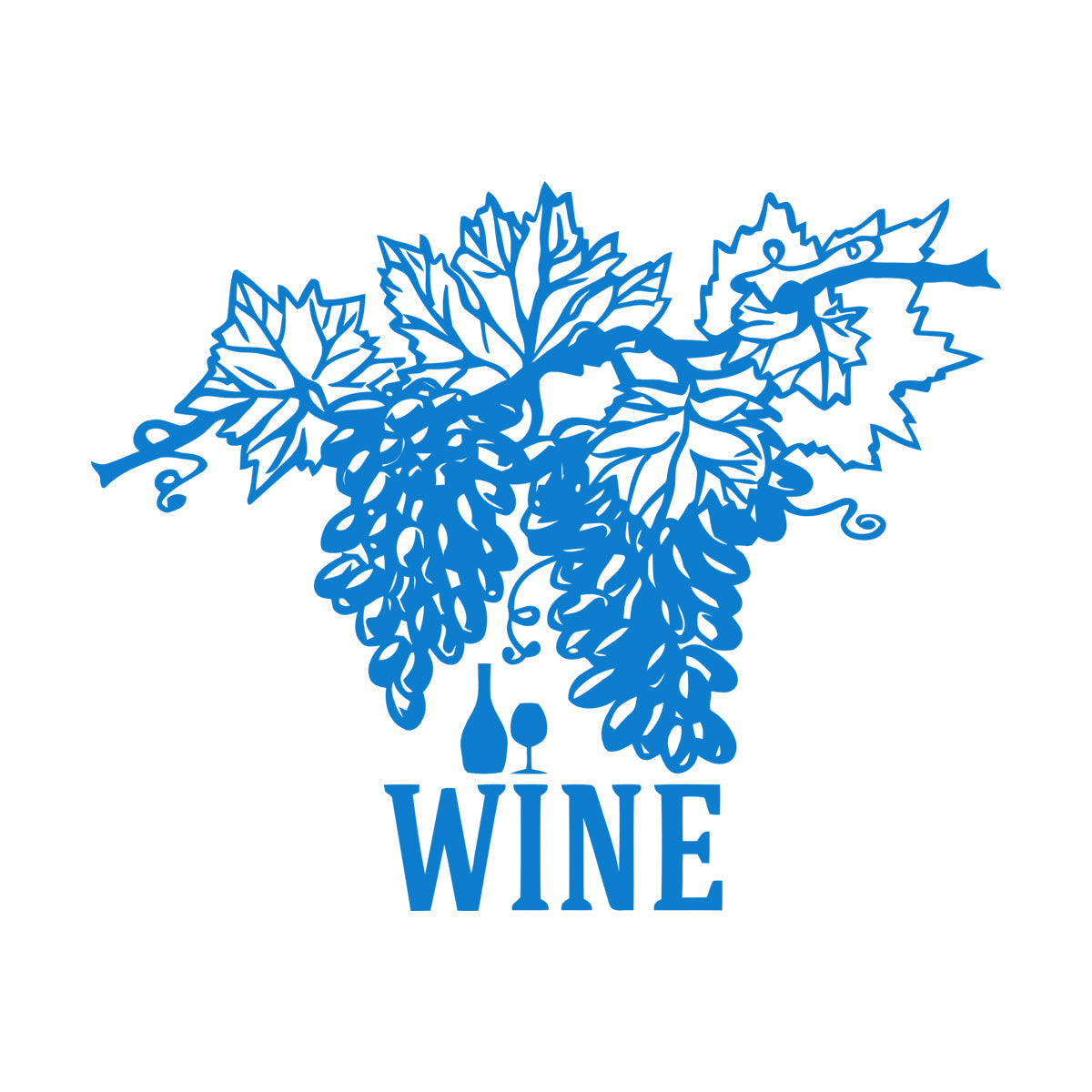 Wall Vinyl Sticker Decor Wine Shop Grape Branch Vine Restaurant Bar Art Mural Painting
