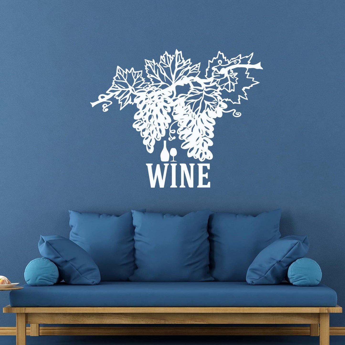 Wall Vinyl Sticker Decor Wine Shop Grape Branch Vine Restaurant Bar Art Mural Painting