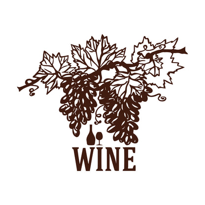 Wall Vinyl Sticker Decor Wine Shop Grape Branch Vine Restaurant Bar Art Mural Painting
