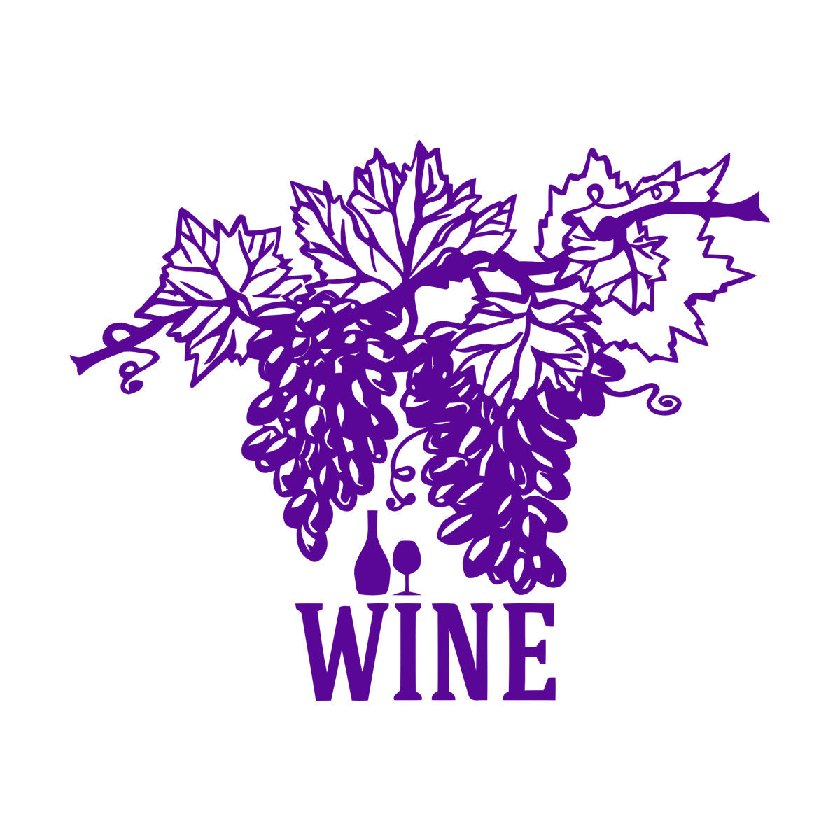Wall Vinyl Sticker Decor Wine Shop Grape Branch Vine Restaurant Bar Art Mural Painting