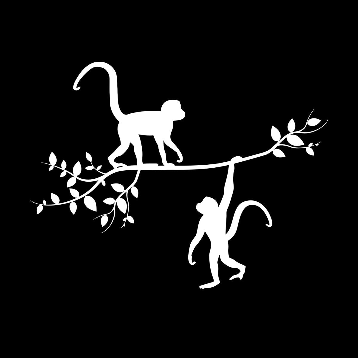 Wall Stickers Zoo Monkey Branch Nursery Animals Baby Room Waterproof