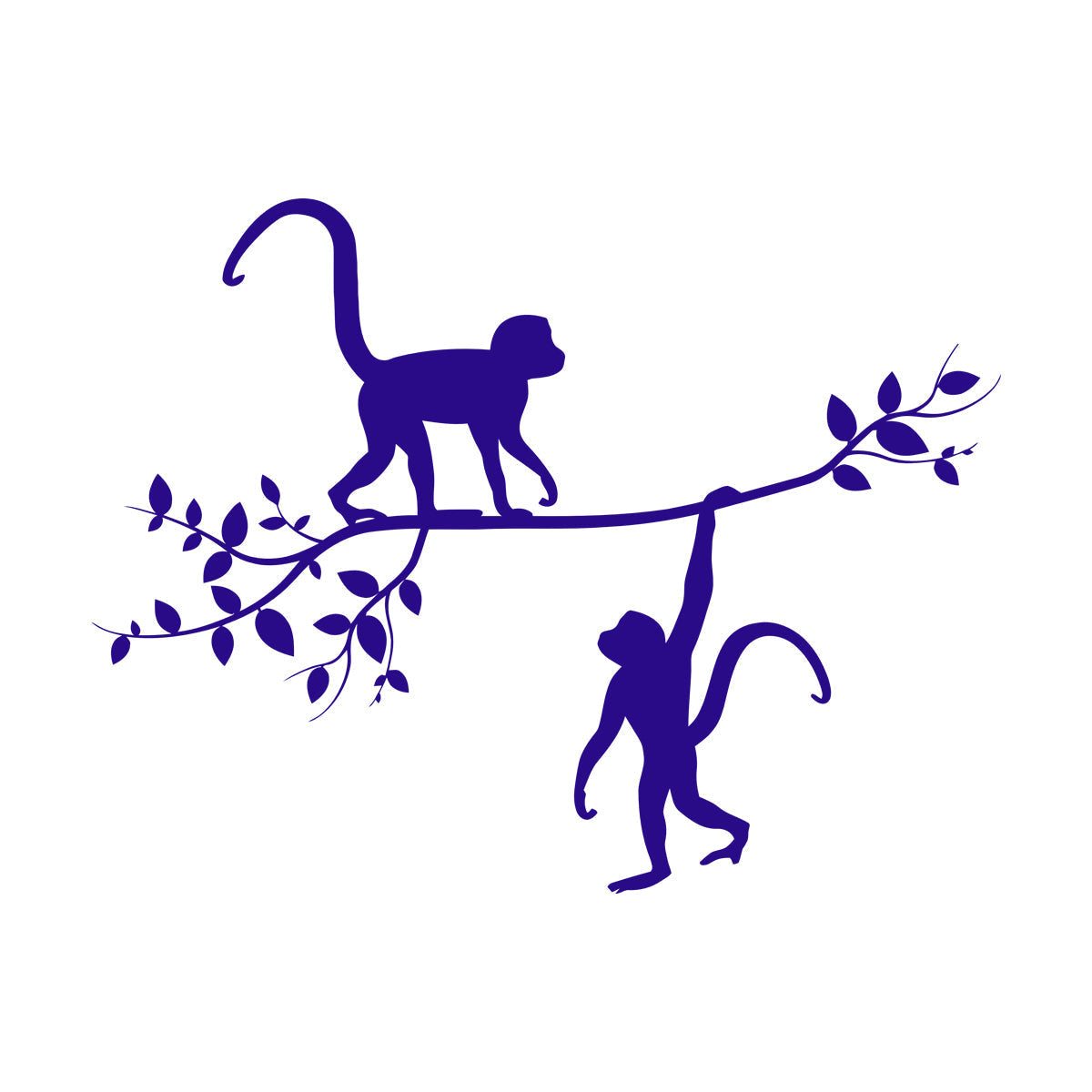 Wall Stickers Zoo Monkey Branch Nursery Animals Baby Room Waterproof
