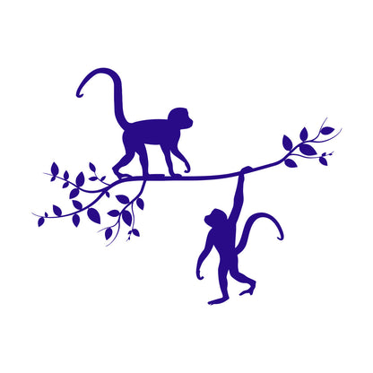 Wall Stickers Zoo Monkey Branch Nursery Animals Baby Room Waterproof