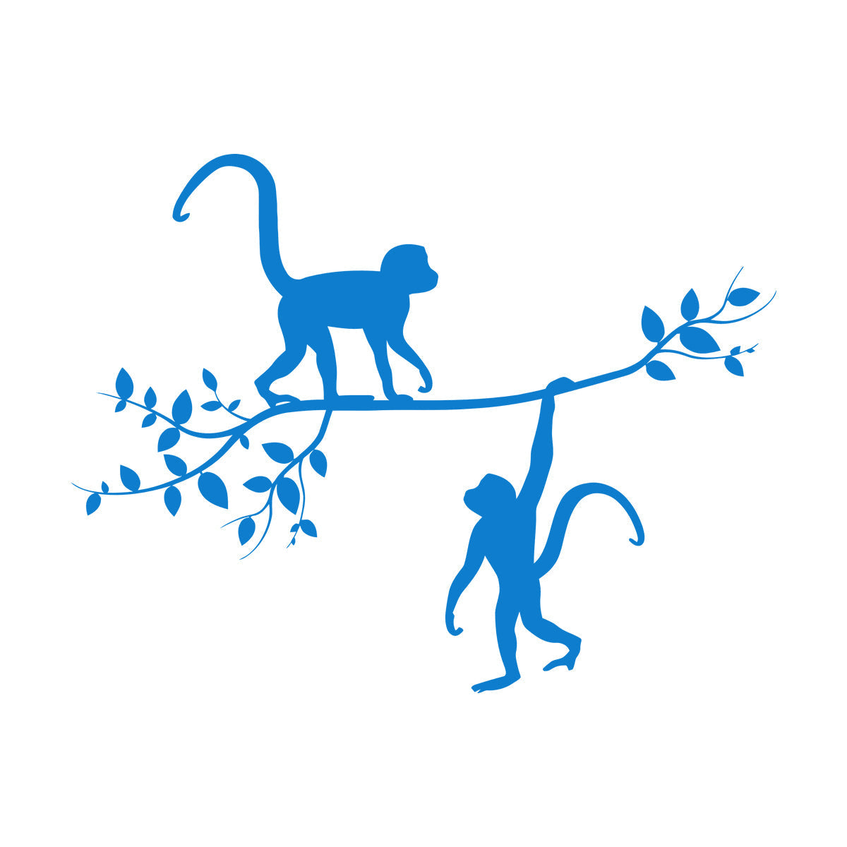 Wall Stickers Zoo Monkey Branch Nursery Animals Baby Room Waterproof