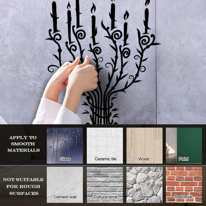 Fine Carving Decals Candle Candlestick Vintage Chandelier Branches Light It Won'T Fall Off