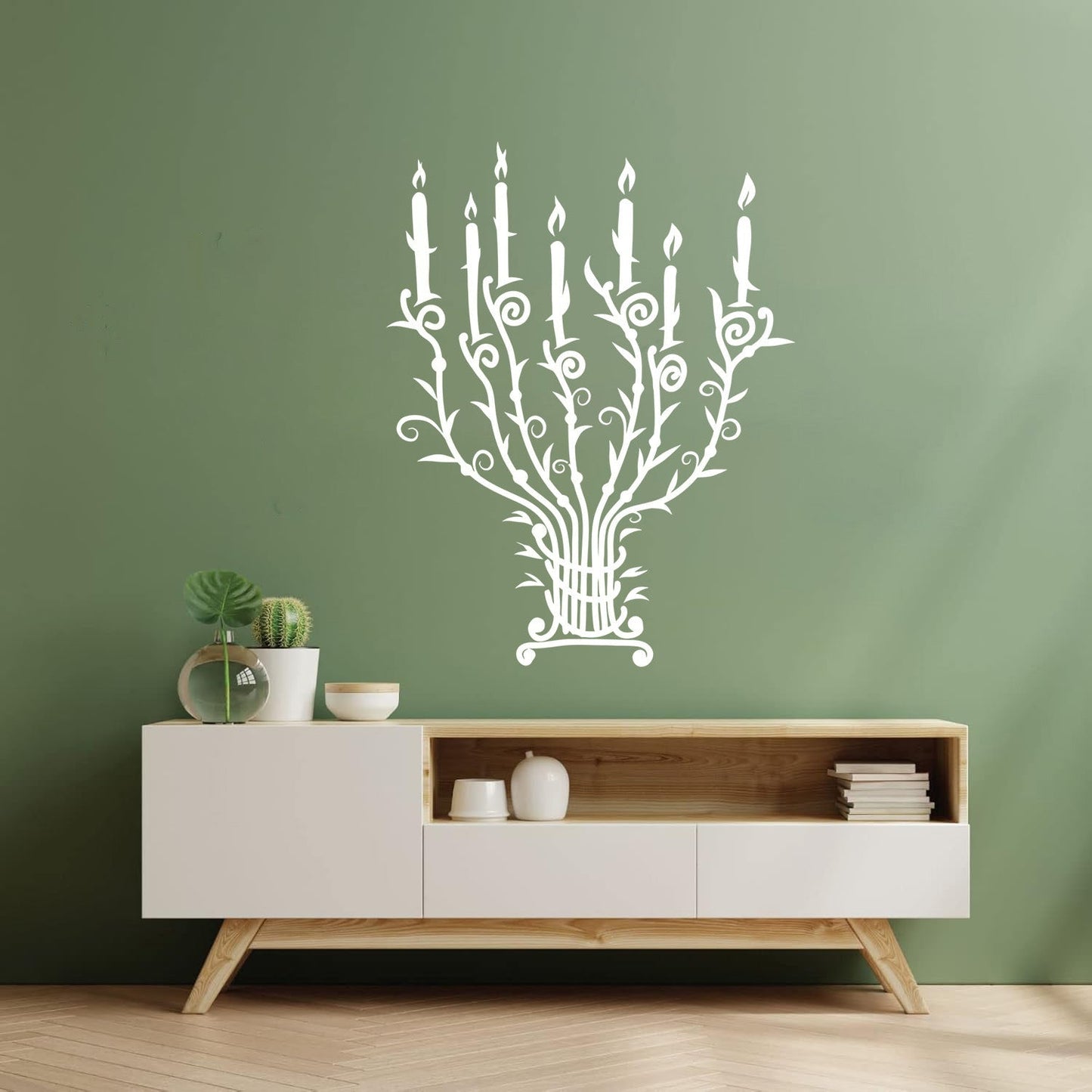 Fine Carving Decals Candle Candlestick Vintage Chandelier Branches Light It Won'T Fall Off